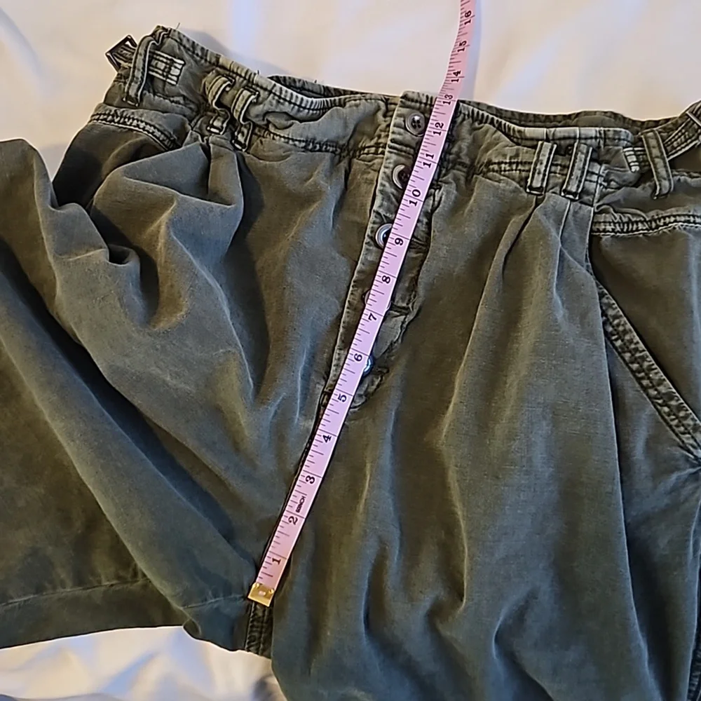 FREE PEOPLE Compass Star Cotton Green Trousers Size 12 - Picture 13 of 13